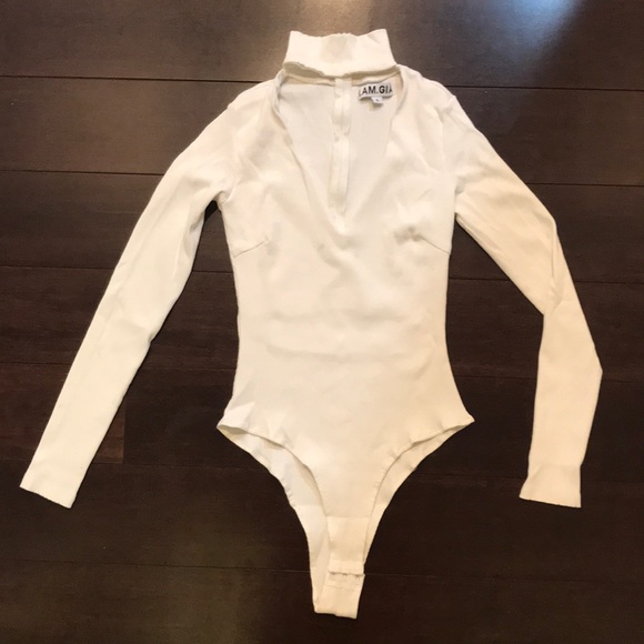 White Ribbed Body Suit - Picture 2 of 6